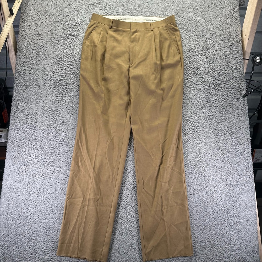 Vinci Pant Men 38x38 Brown Wool Dress Straight Leg Business Preppy Formal Career